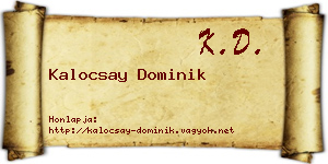 Kalocsay Dominik névjegykártya