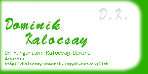 dominik kalocsay business card